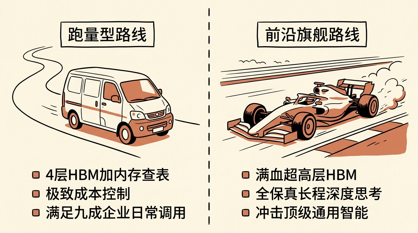 插图D-跑量路线与前沿旗舰分流