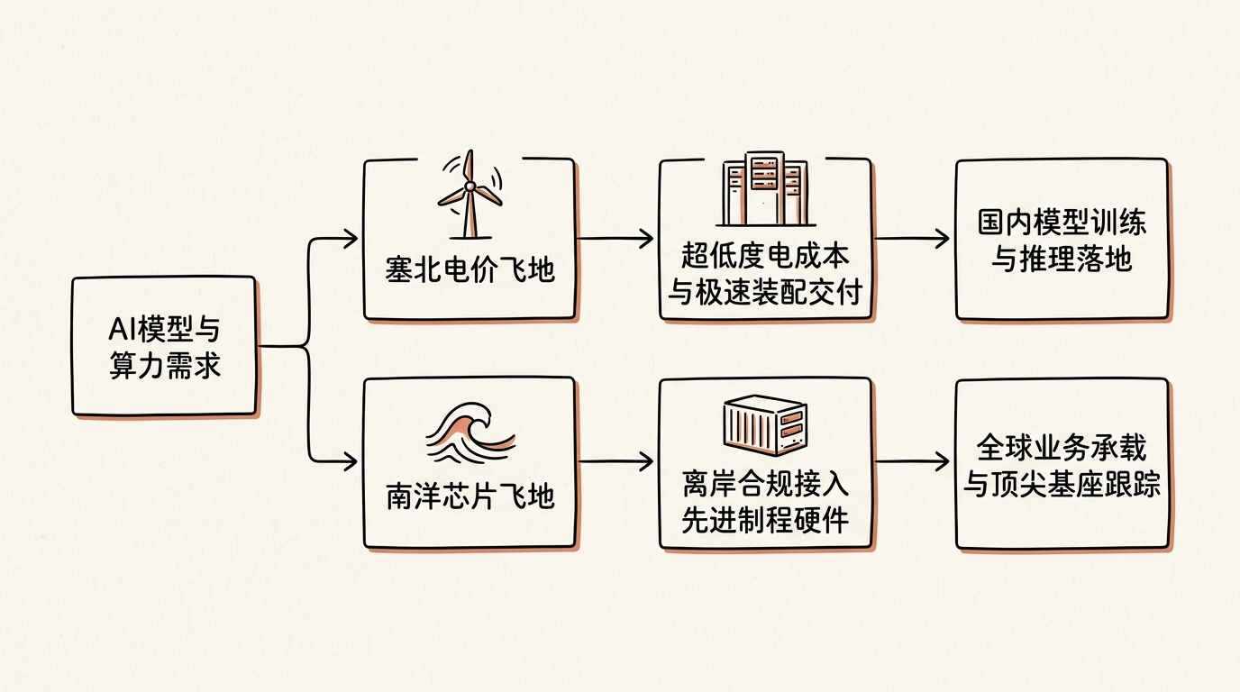 算力双重飞地工程流向图