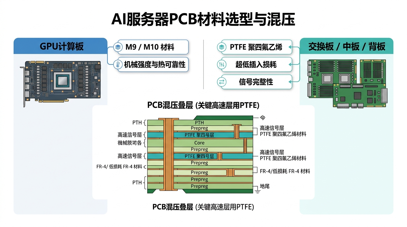 AI服务器PCB材料选型与混压